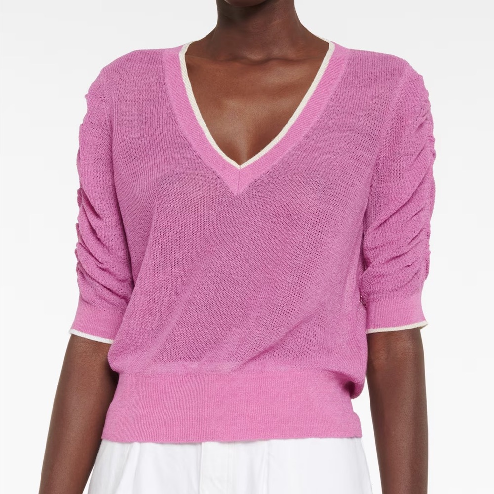 Veronica Beard - Linen blend v neck sweater